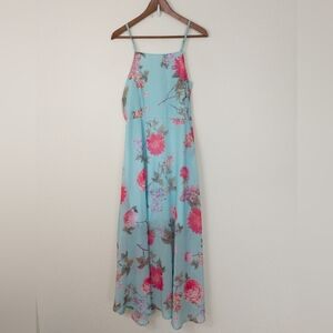 Sassafras Floral Print Sleeveless Maxi Dress Size XL